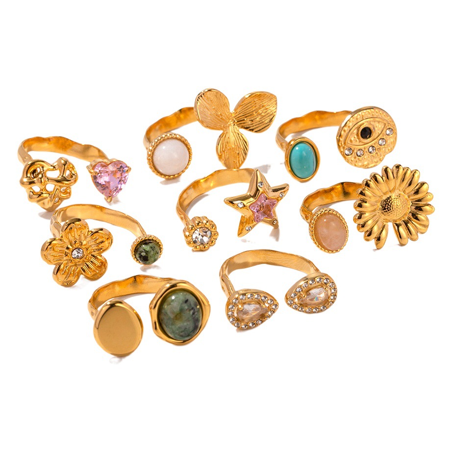 Francés retro nicho de titanio anillo abierto de acero de alto sentido femenino Europa y los Estados Unidos color Joker anillo de joyería al por mayor