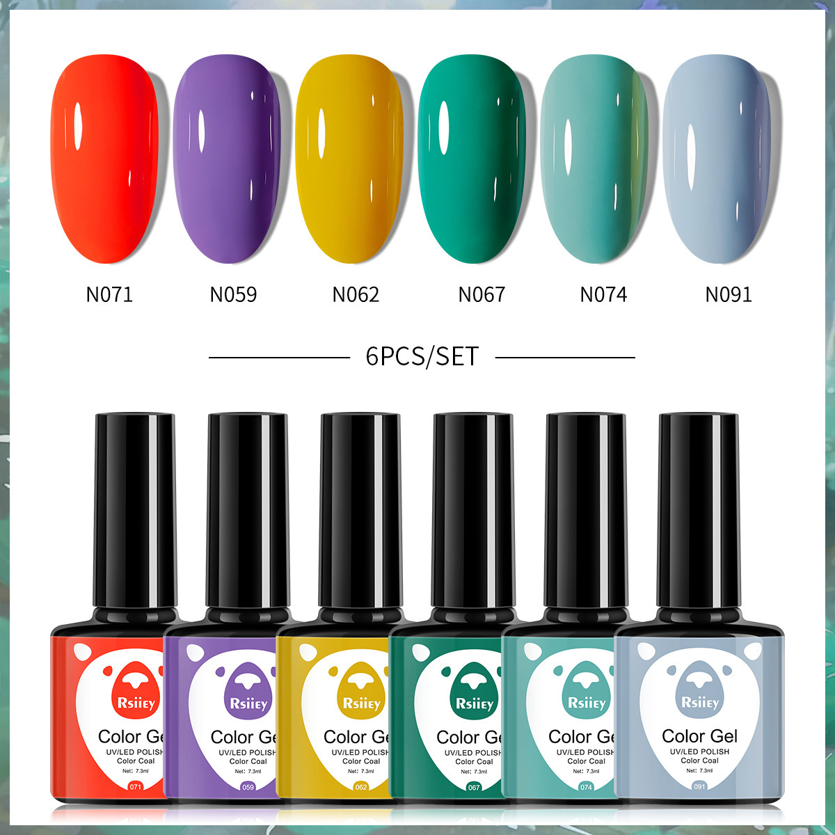6-color nail polish glue suit popular color painted glossy cat eye UV phototherapy glue for nail salon