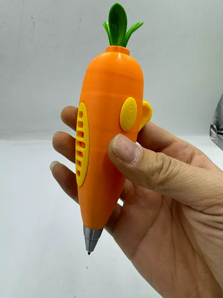 3D printed carrot pen (can write, cannot record) with refill