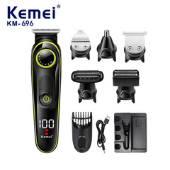 Kemei KM-696 バリカン電気多機能シェービングヘアシェービング鼻毛デバイス 5-in-1 ヘアカット電気バリカンセット
