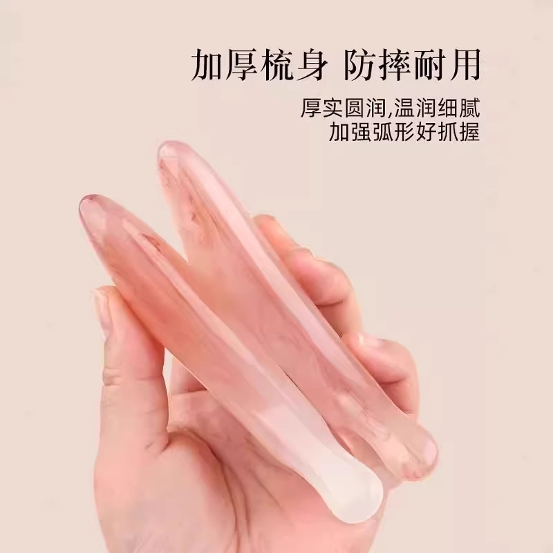 Peine de masaje Peine de meridianos de cabeza Masaje de terapia para hombres y mujeres Raspe el cuero cabelludo para dragar peine de dientes anchos Peine de meridianos portátil