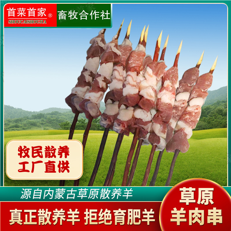 首菜首家内蒙红柳枝羊肉串37g/件烧烤食材冷冻食品羊肉串