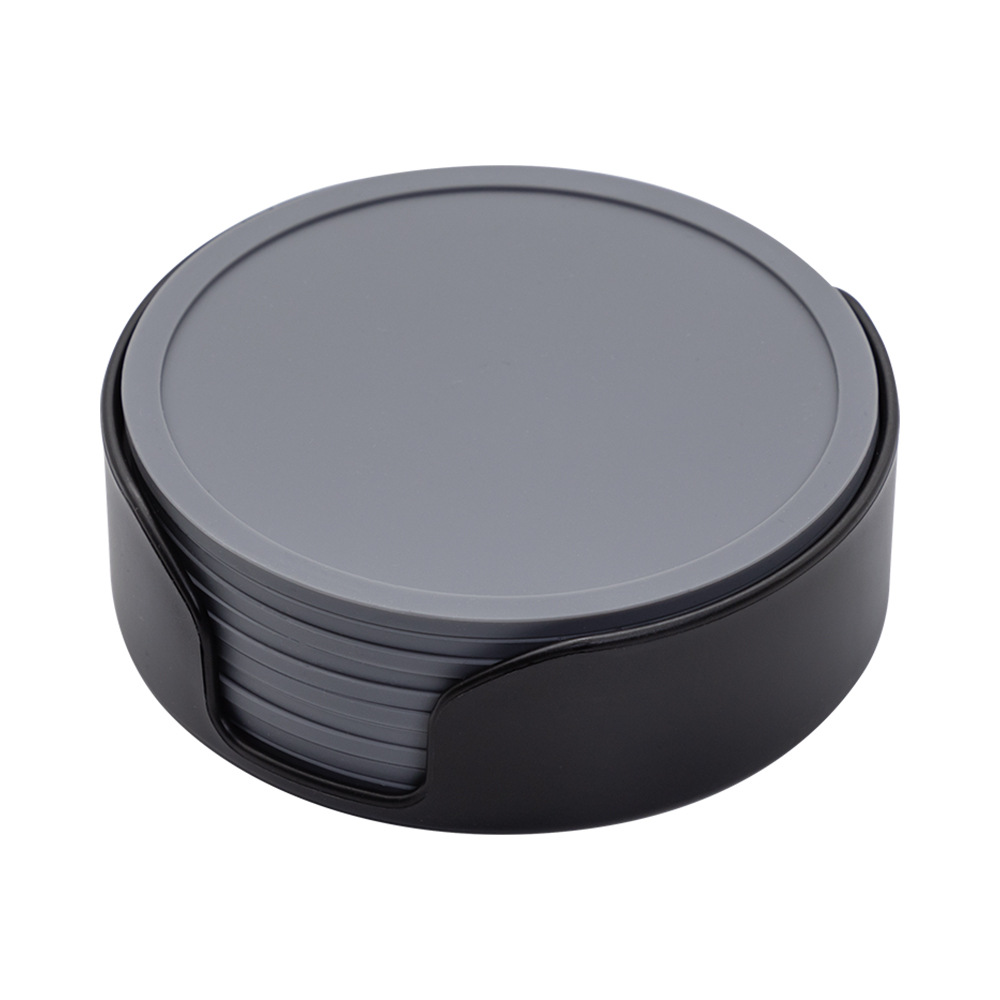 Amazon puede imprimir logo almohadilla de aislamiento térmico juego de silicona posavasos 10cm posavasos de té anti-escaldado alfombra redonda antideslizante para el hogar