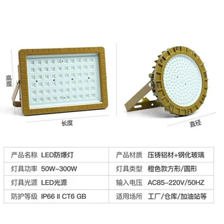定制沈阳华荣中科防爆灯工厂仓库密闭型三防工矿灯跨境批发投光灯