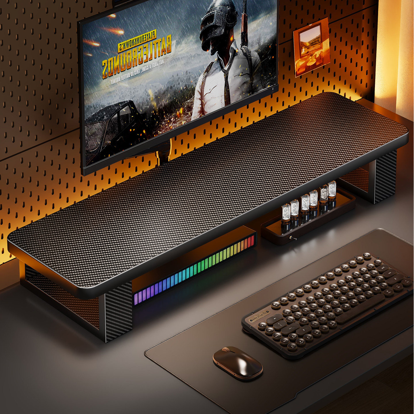 Soporte Elevador para Monitor con Almacenamiento para Escritorio