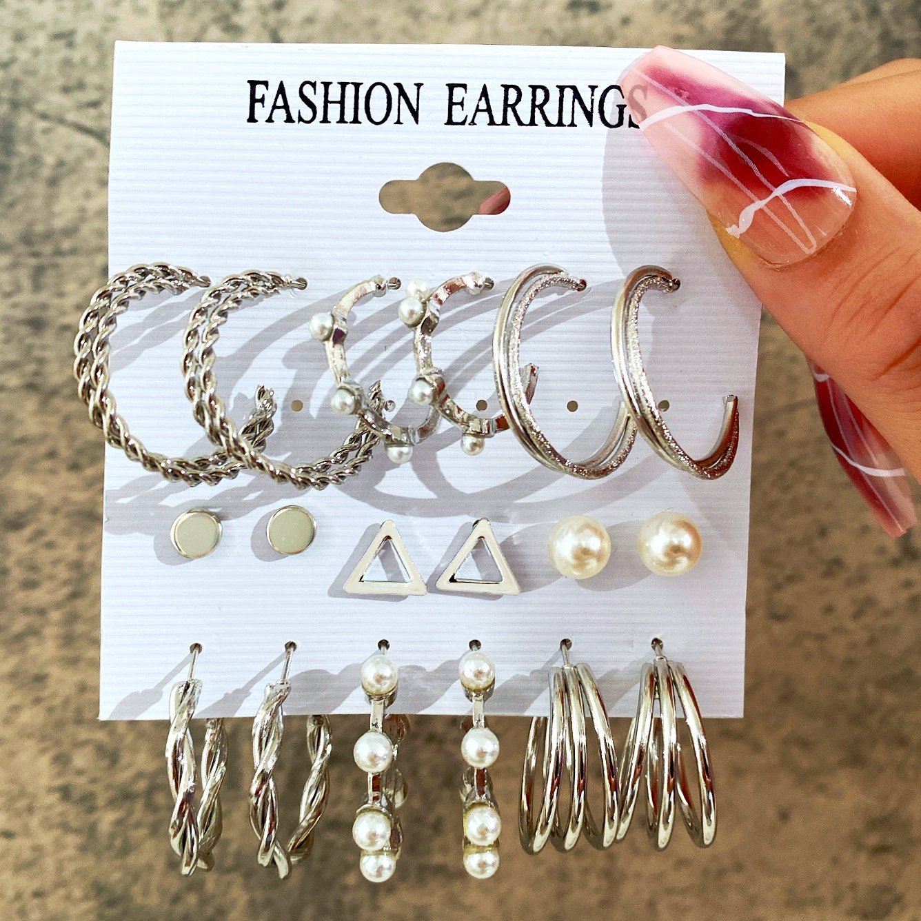(Cross-border trading), retro earrings, creative set, 5 pair, flowered