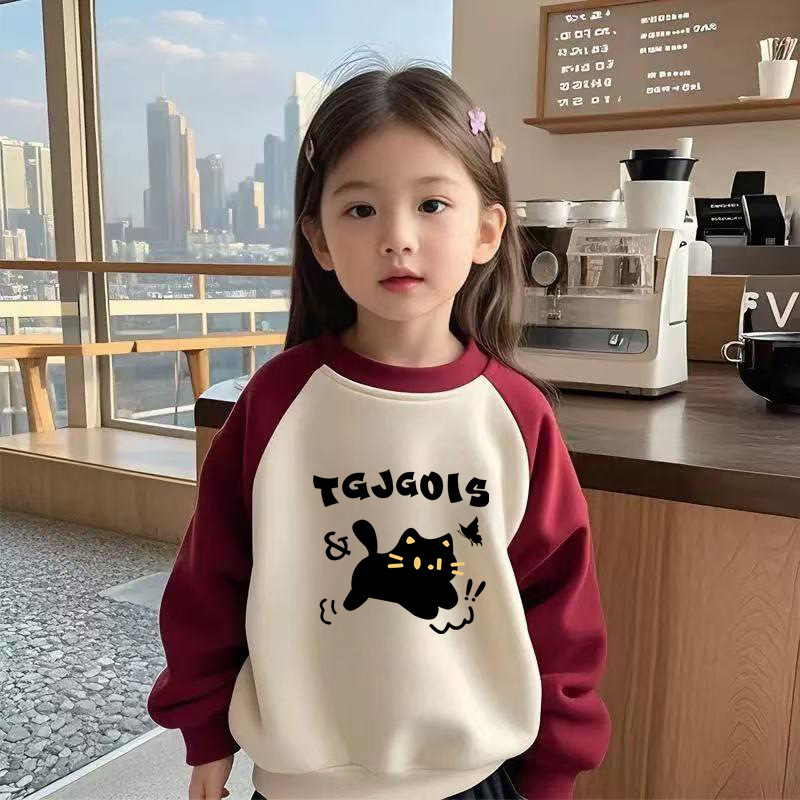 Girls Sweatshirt 2025 New Spring and Autum Style Little Girl Baby Autum Long-Sleeved Pullover Top Kidsren's Autum Clothes