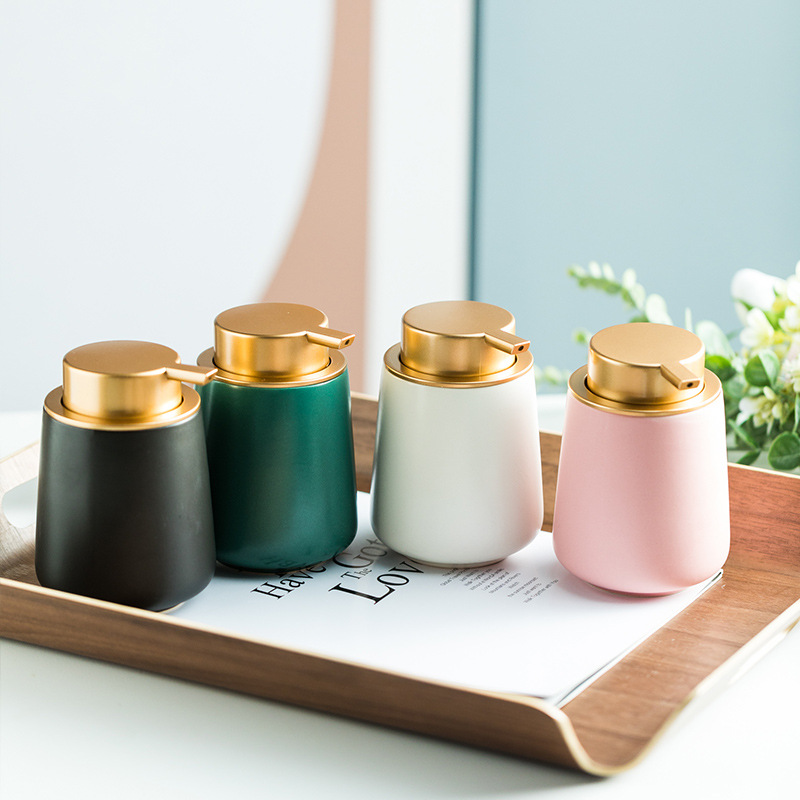 Loción de cerámica sub-botella de alta gama botella de prensa desinfectante de manos Gel de ducha Champú desinfectante desechable botella de hotel