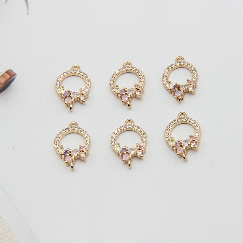 Accessory, copper accessories, earrings flower-shaped, pendant, necklace, material, micro incrustation
