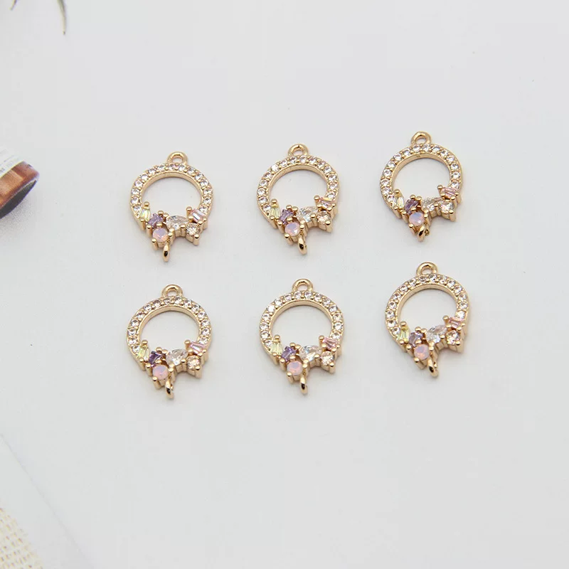 Accessory, copper accessories, earrings flower-shaped, pendant, necklace, material, micro incrustation