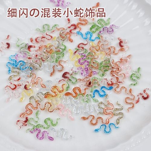 New 2025 Snake Year Viral Bestselling Mini Snake Nail Art Decor 3D Snake Shape DIY Nail Resin Accessory