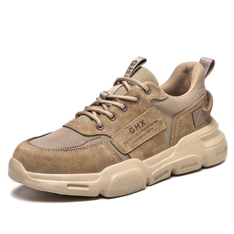 Zapatos de seguridad para hombres, protección laboral, anti-aplastamiento, anti-pinchazos, transpirables, para obras de construcción, suelas de Kevlar