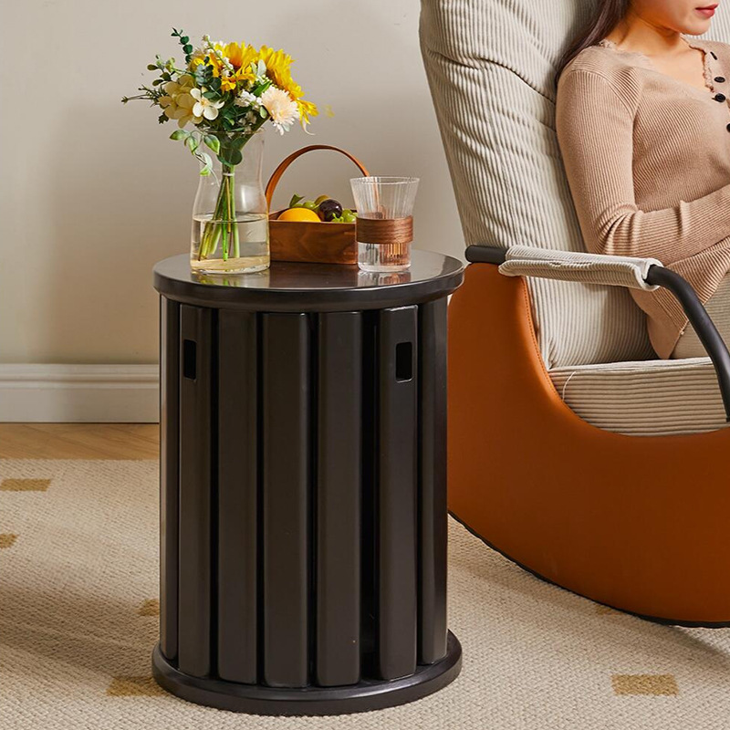 Stacking stool black 4 bars