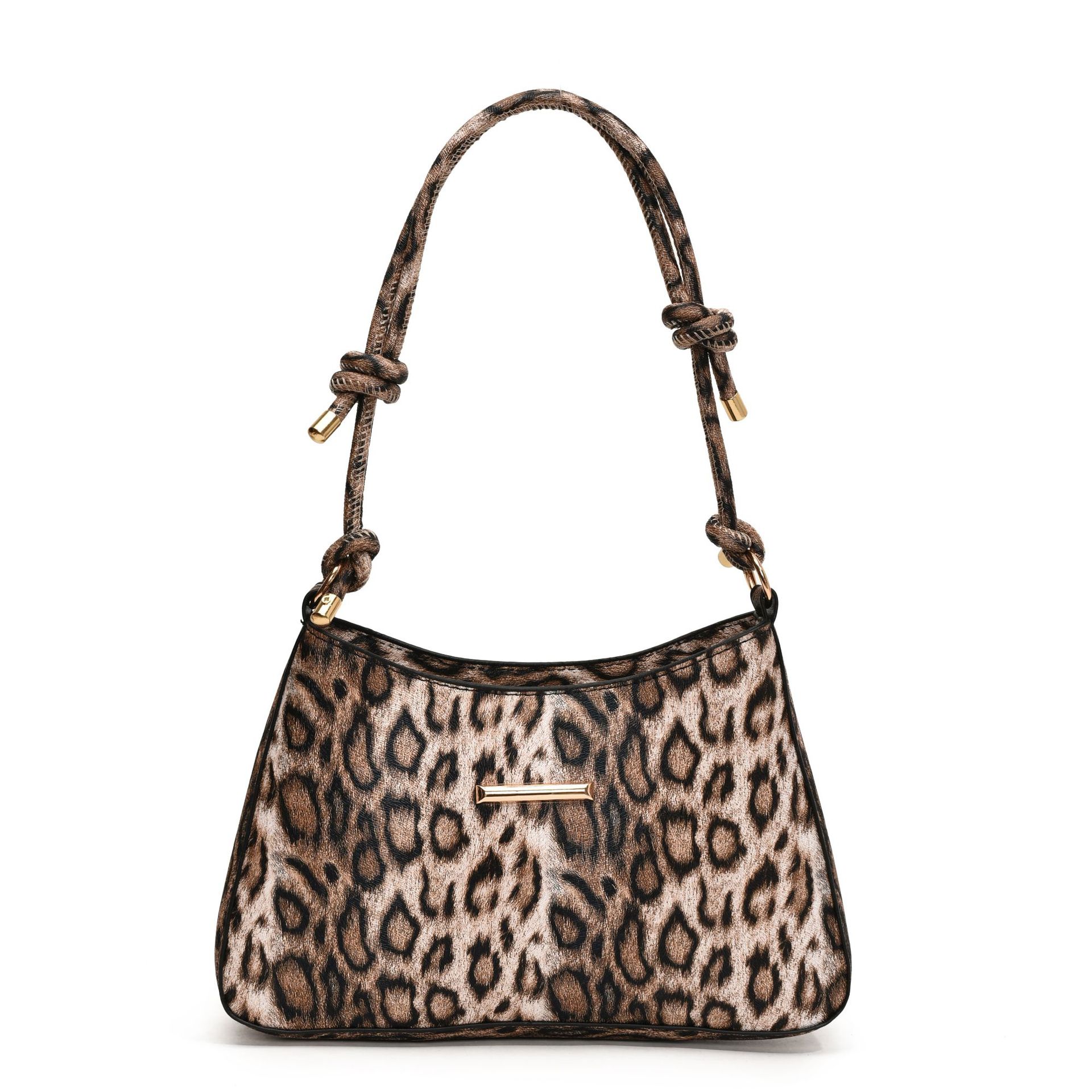 Bolso para mujeres 2024 otoño y invierno nuevo bolso cuadrado pequeño de estilo universal bolso de mano de moda estampado leopardo bolso axilar de hombro único