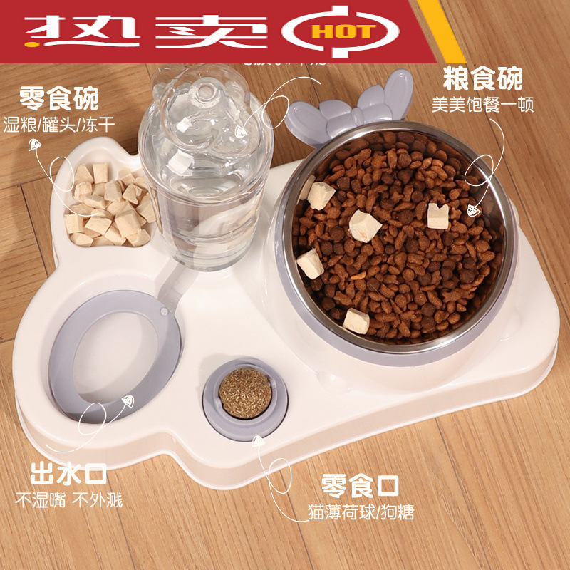 Card light snow cat and dog automatic feeding device cat drinking…