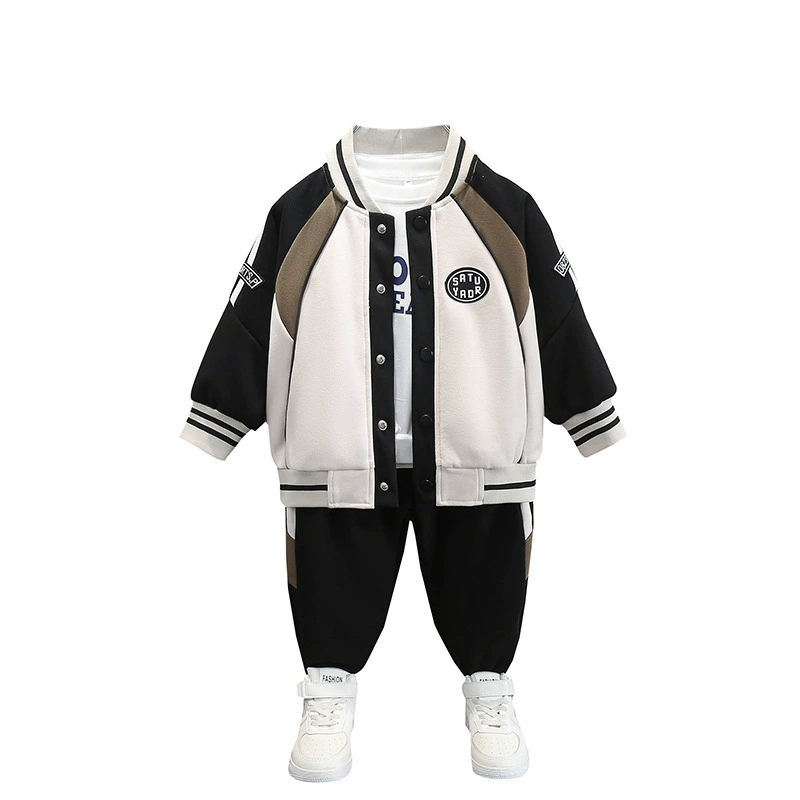 Children's sports suit for boys, baseball uniform, set, autumn