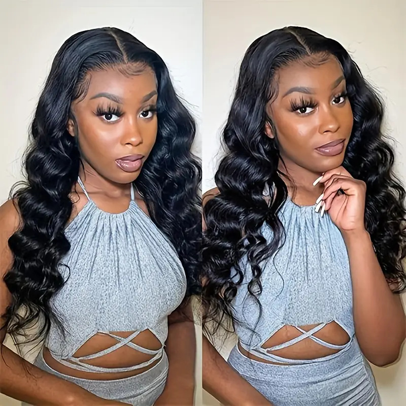 Front Lace Wig women's Front Lace Wig with water ripple long curly hair fluffy natural full head cover