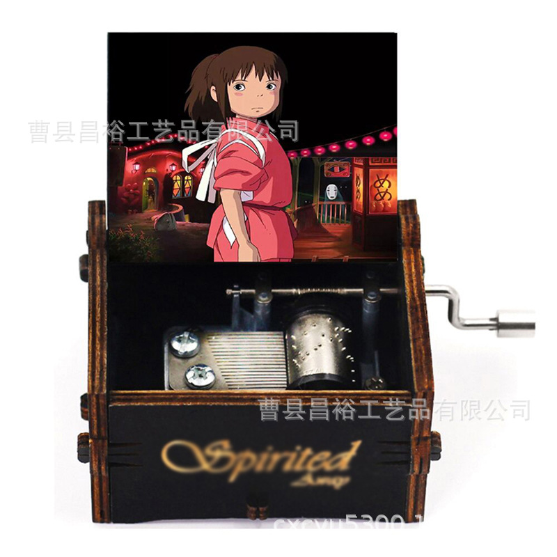 木製の手作りオルゴール創意カラープリント千と千尋のオルゴール木製の手を振ってオルゴールクロスボーダー専用です。
