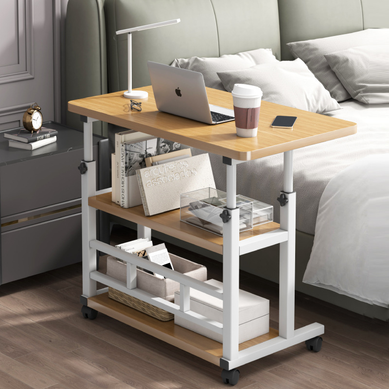 Bedside Table Can Be Lifted and Moved, Living Room Sofa Side Simple Desk Computer Table Home Bedroom Storage Rack Small Table