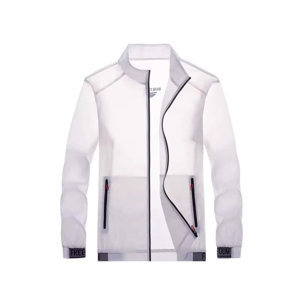 2025 Sun Protection Clothing Men's Summer Stand-Up Collar Thin Ice Silk Breathable Sun Protection Clothing Jacket Outdoor Fishing Skin Style