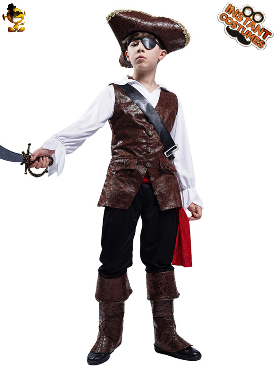 Halloween niños traje de pirata de los niños capitán pirata Cosplay carnaval fiesta etapa rendimiento traje