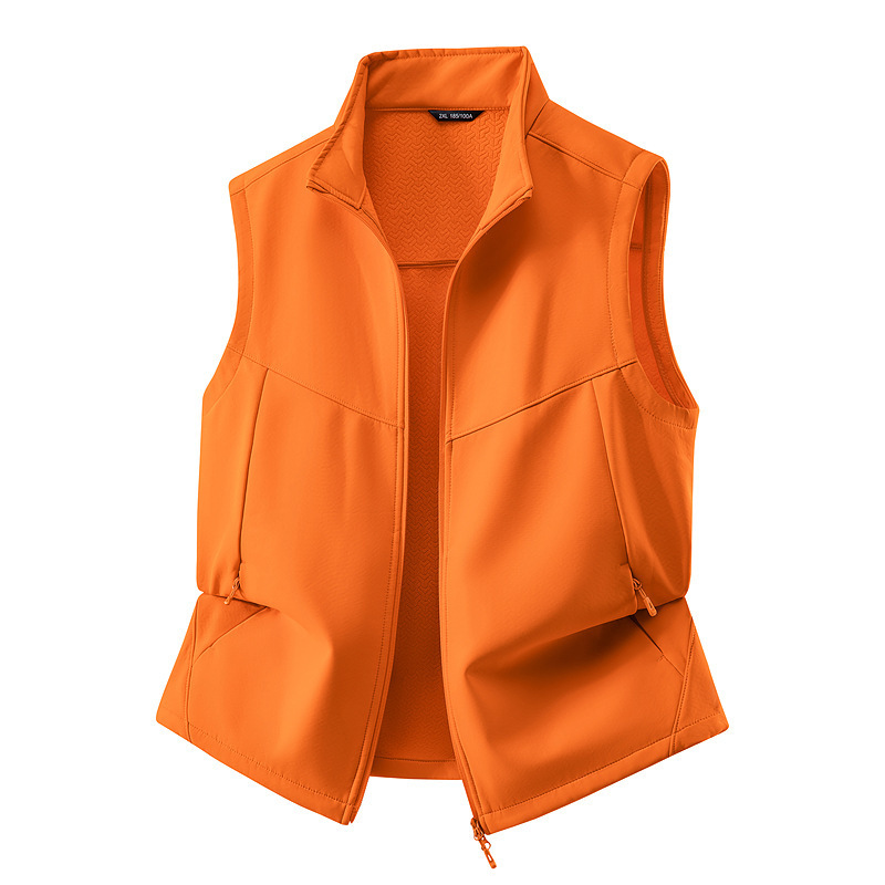 Windproof outdoor mountain-style vest jacket, autumn and winter fleece-lined warm soft shell coat for men and women, couple's hiking clothing Windproof outdoor mountain-style vest jacket, autumn and winter fleece-lined warm soft shell coat for men and women, couple's hiking clothing