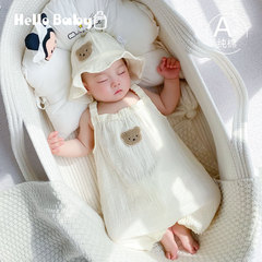 Cotton gauze onesie for newborn babies, short-sleeved summer thin version, sleeper for baby boys and girls, summer clothing crawling suit