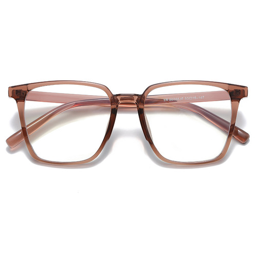 New Color-Changing Prescription Glasses for Men and Women, Artistic Retro Large Square Frames, Blue Light Blocking Flat-Sided Glasses