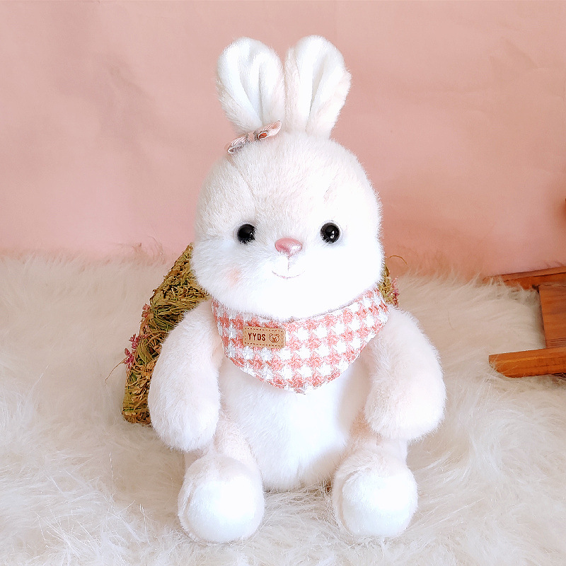 Linda muñeca de oso de babero, juguete de peluche, almohada de confort, máquina de agarre, muñeca de trapo, muñeca de oso de peluche, regalo de cumpleaños para mujer