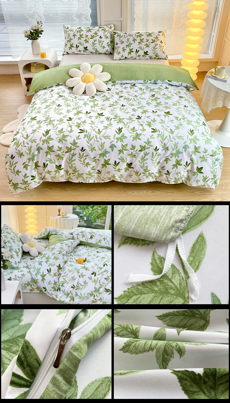 Articles de literie, textiles de maison, draps, ensemble de quatre pièces, draps à poches profondes_voghion.com