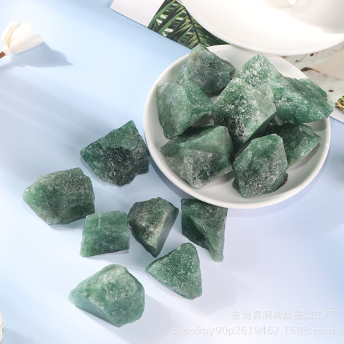 Green aventurine raw stone aroma diffuser stone crystal raw stone gravel fish tank flower pot decorative ornaments wholesale