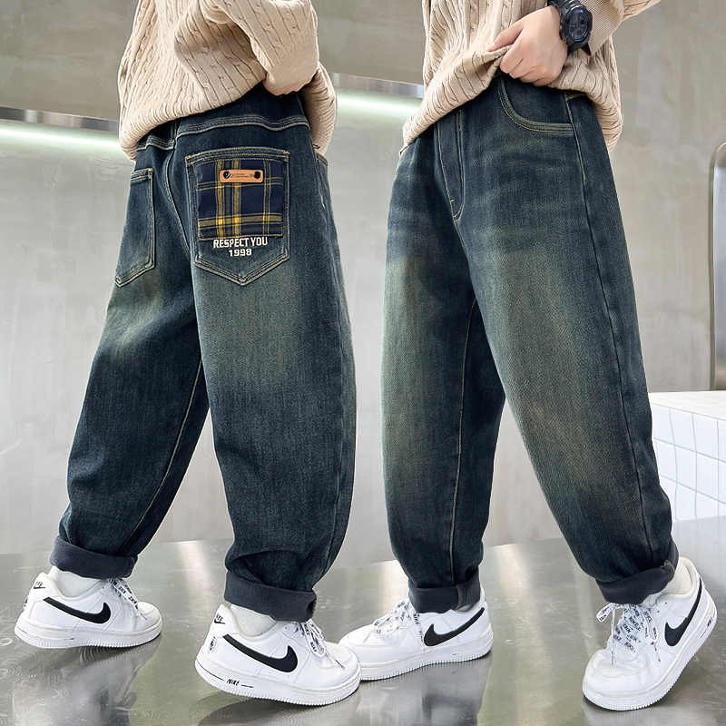 Boys' Jeans Spring and Autumn 2025 New Children's Autumn Pants Stylish Korean Version Versatile Long Pants Trendy Boys' Jeans Spring and Autumn 2025 New Children's Autumn Pants Stylish Korean Version Versatile Long Pants Trendy