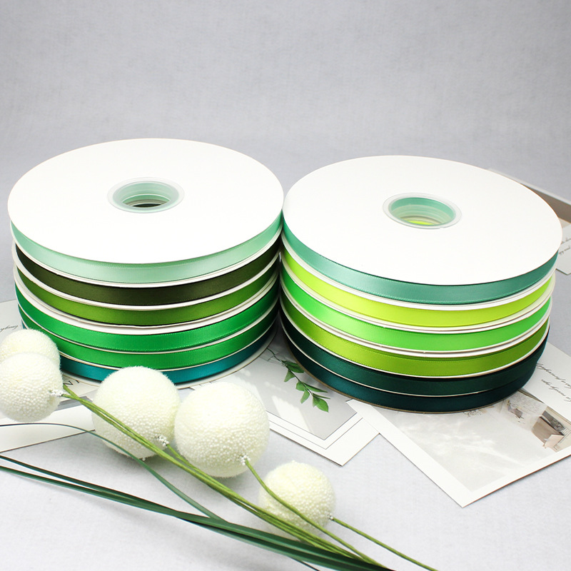 1cm de ancho verde cifrado cinta de poliéster cinta de colores cinta de regalo de alta densidad cinta de seda de alta calidad cinta cinta al por mayor di