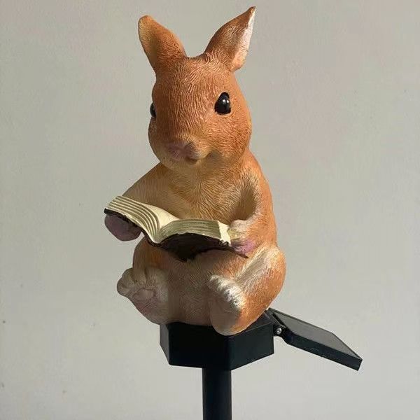 Nueva resina solar Panda LED luz al aire libre impermeable búho tierra lámpara jardín decoración césped noche Luz