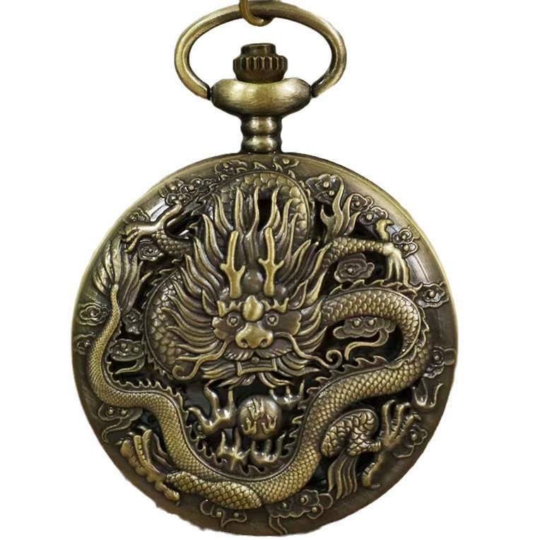 Bronze quartz retro big pocket watch, wholesale