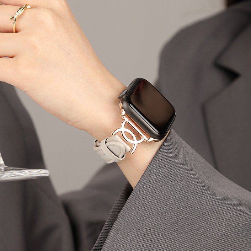 アップルapplewatch8 ultra腕時計バンド女子の細い革のapplewatch1-7世代を適用します。