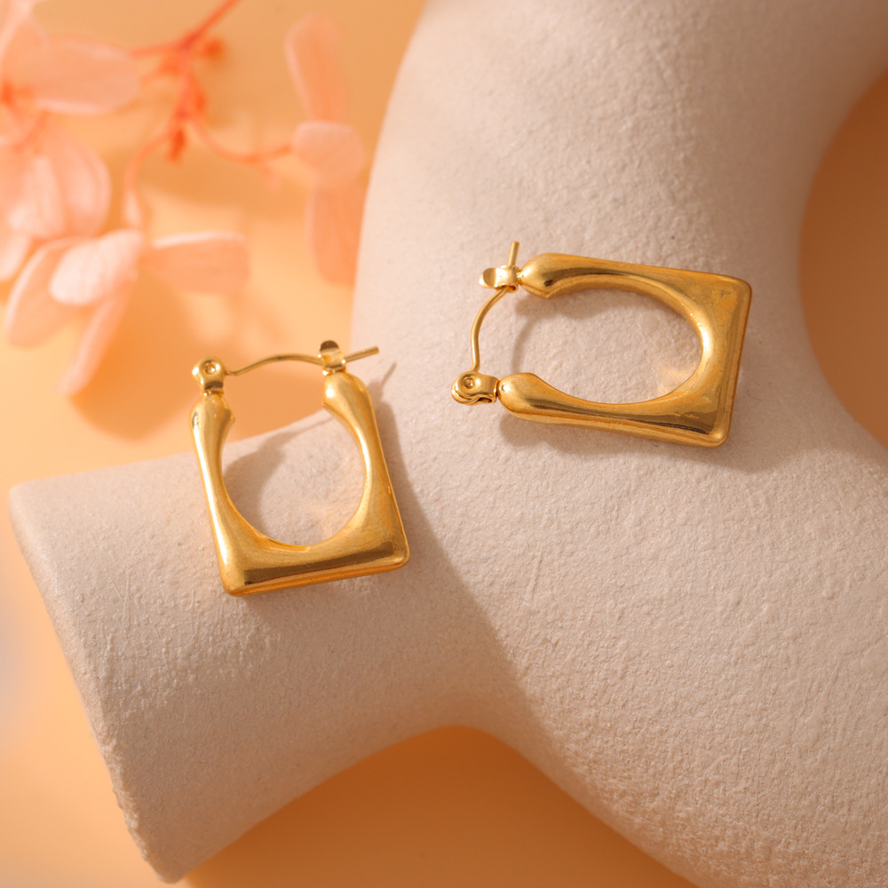 Pendientes de acero inoxidable estilo europeo, minimalista y ligero