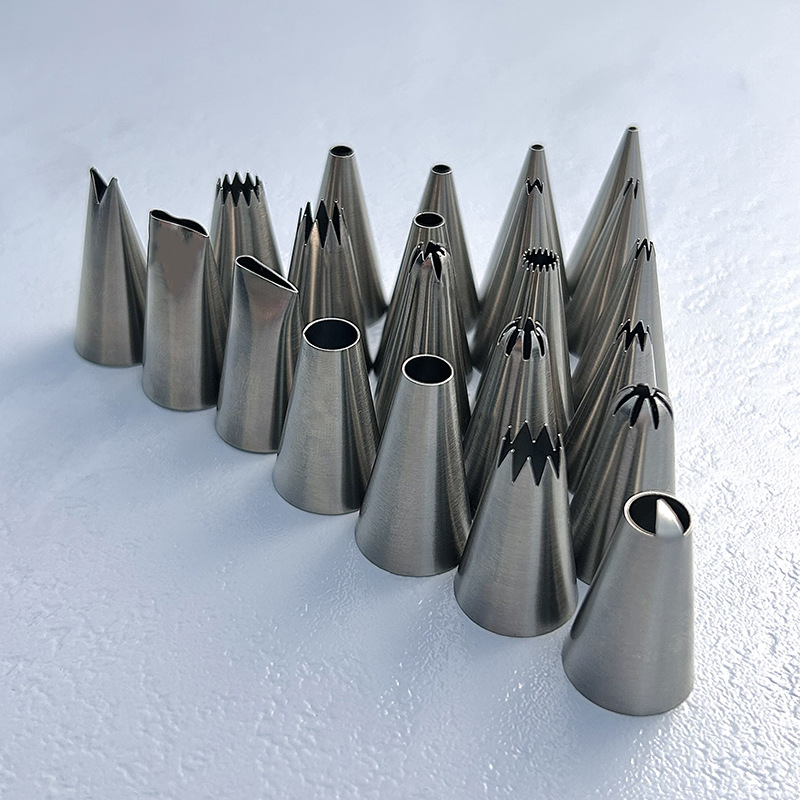 批發304小號不鏽鋼無縫裱花嘴散裝烘焙奶油曲奇蛋糕單個花嘴套裝