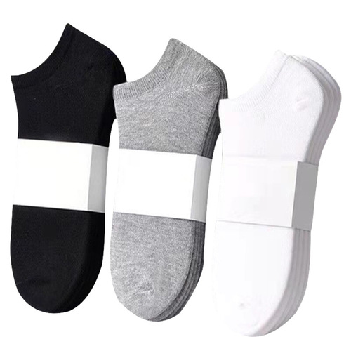 Zhuji socks wholesale black and white gray solid color mid-calf socks autumn and winter running volume deodorant socks men's socks disposable