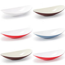密胺船型盘子仿瓷椭圆条形盘餐厅创意异形凉菜盘小吃盘商用