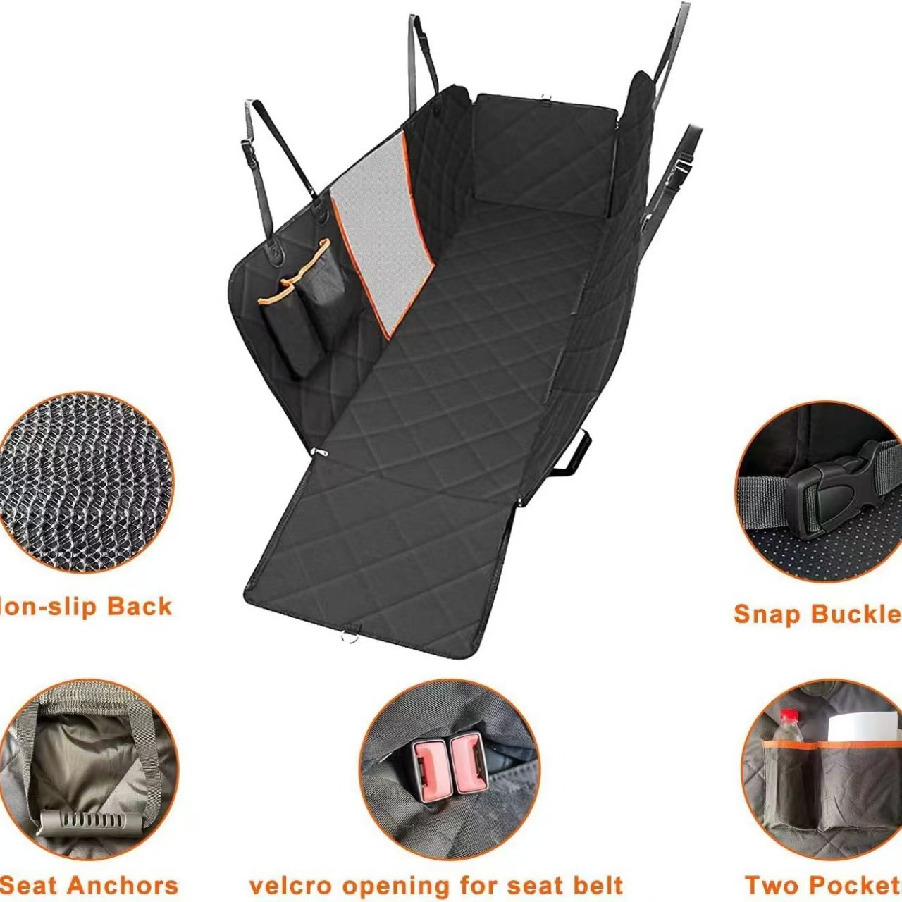 Cojín de automóvil para mascotas transfronterizas impermeable y resistente a la suciedad cojín de asiento trasero del automóvil engrosado cojín de mascotas de tela Oxford