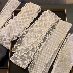 韓国ins白いレースのリボン女性の春の高級感があります。