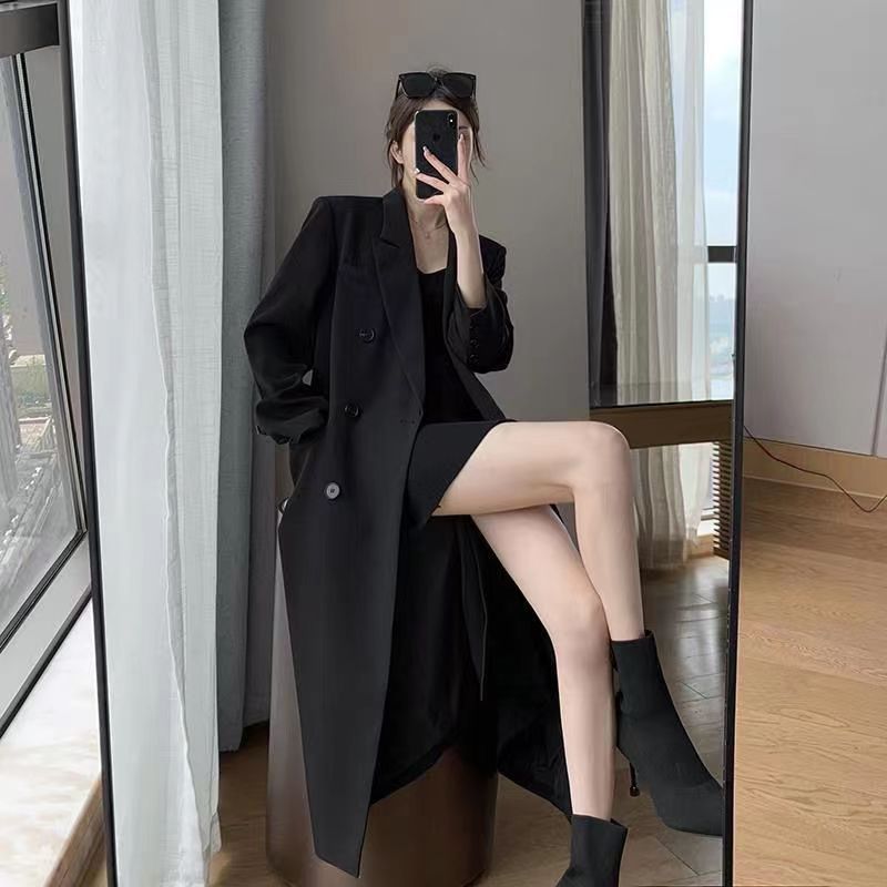 2025 Spring and Autumn New Long Trench Coat Suit Jacket Casual Mid-Length Suit British Style Slim Fit Coat for Women