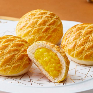 广式早点奶黄菠萝包加热即食餐厅酒店冷冻速食半成品点心加工定制