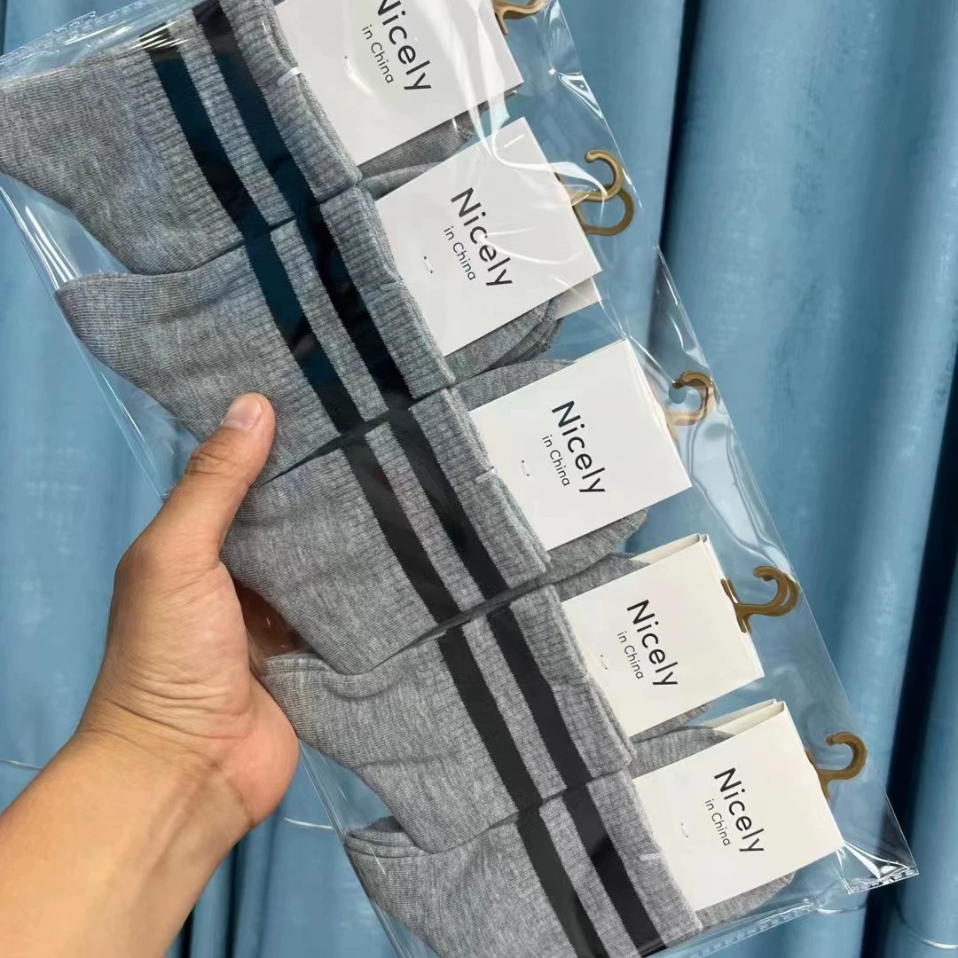 Men's socks (Caixu) mid-length cotton, breathable soft elastic, pack options