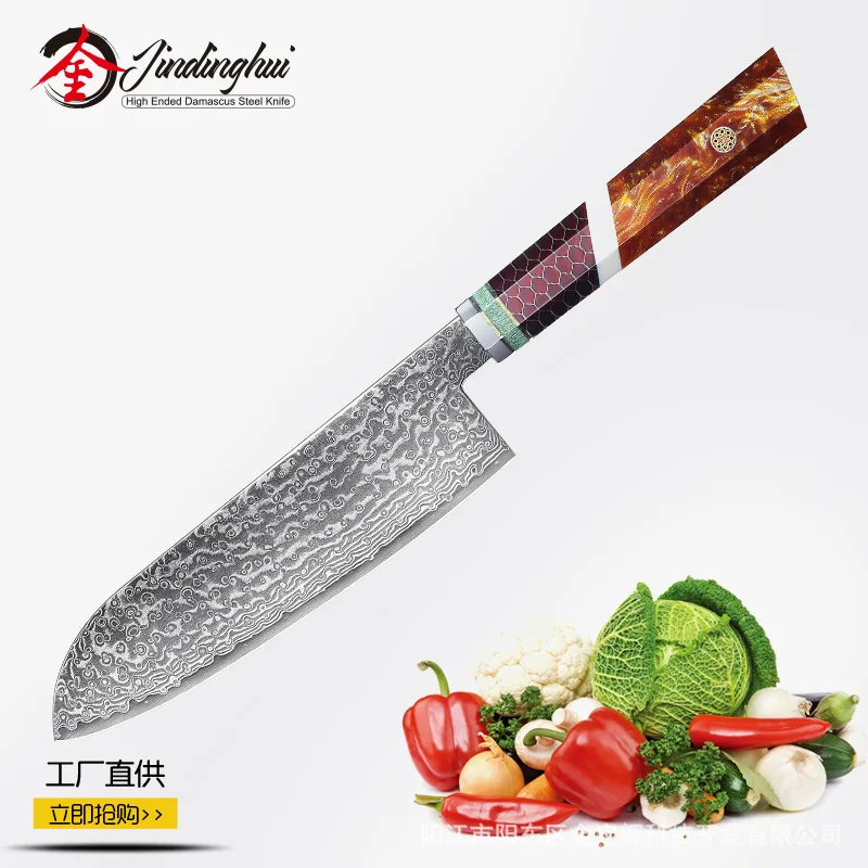 Дамасская стальная кухонная нож-суйши, профессиональный японский кухонный нож, женский универсальный кухонный нож для нарезки