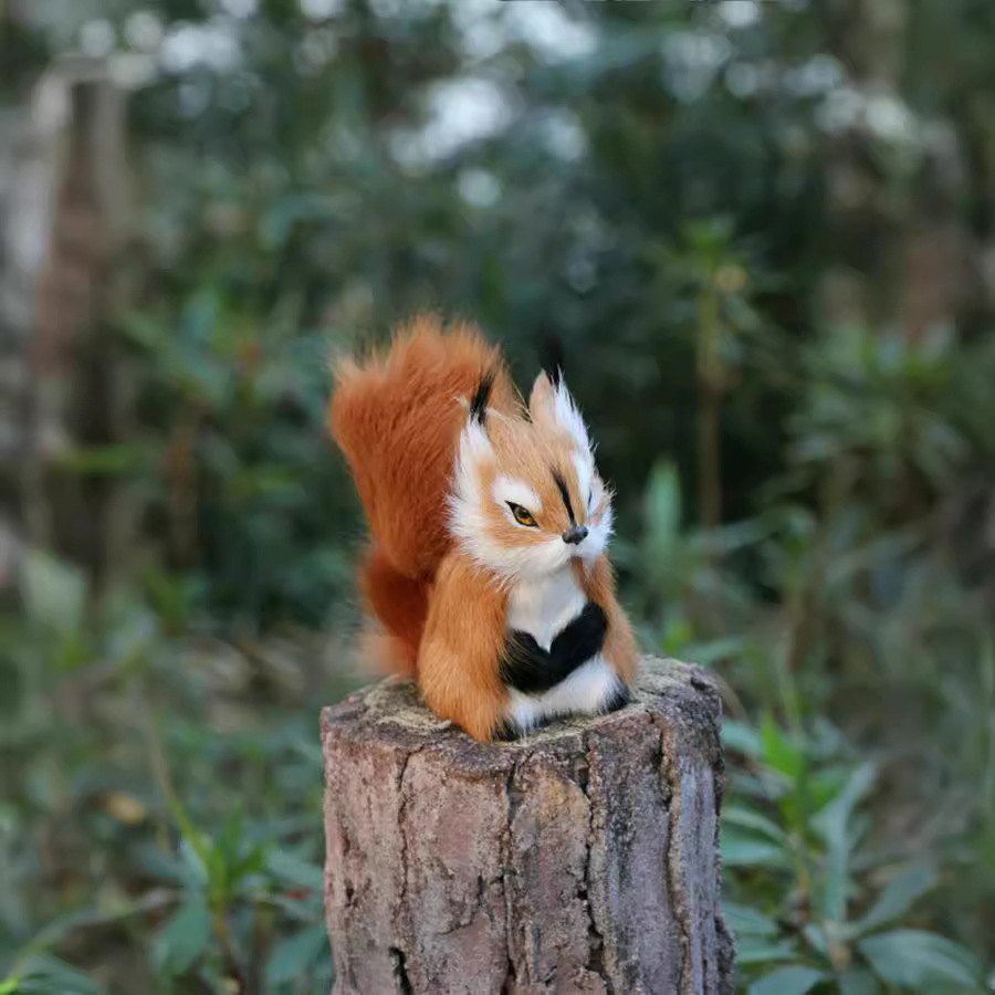 simulation Small animals Toys Model doll shot prop a living room bedroom The car Decoration originality gift squirrel