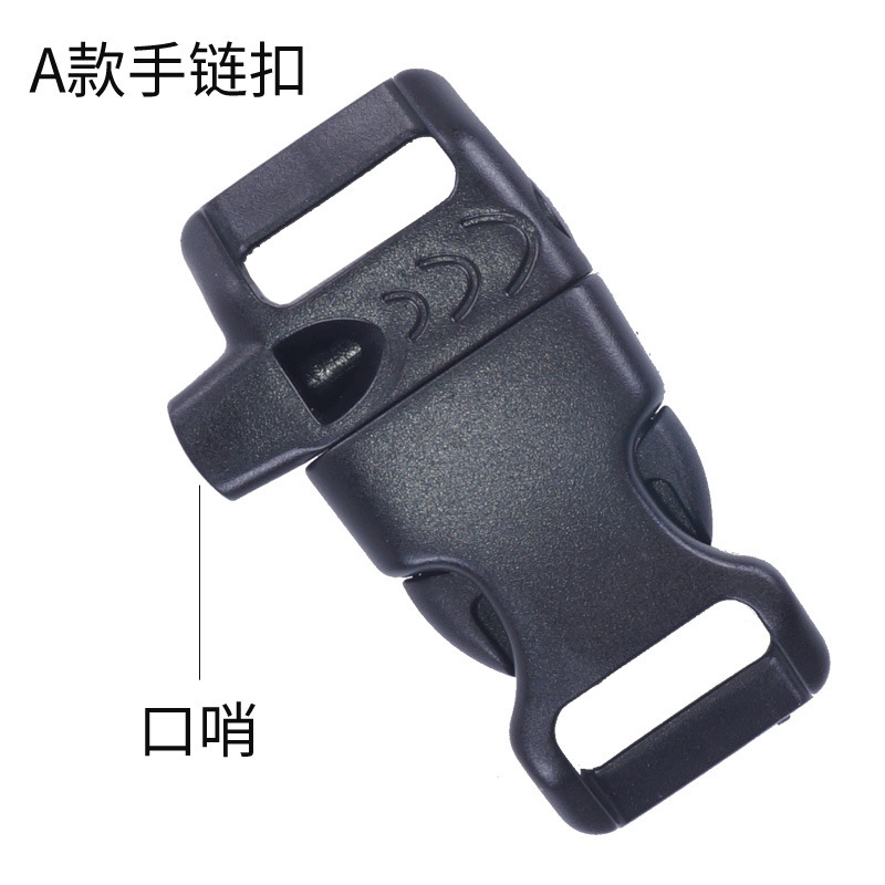 Manufacturer Wholesale Outdoor Paracord Bracelet Buckle with Whistle Bracelet Accessories 15mm Connector Buckle DIY Bracelet