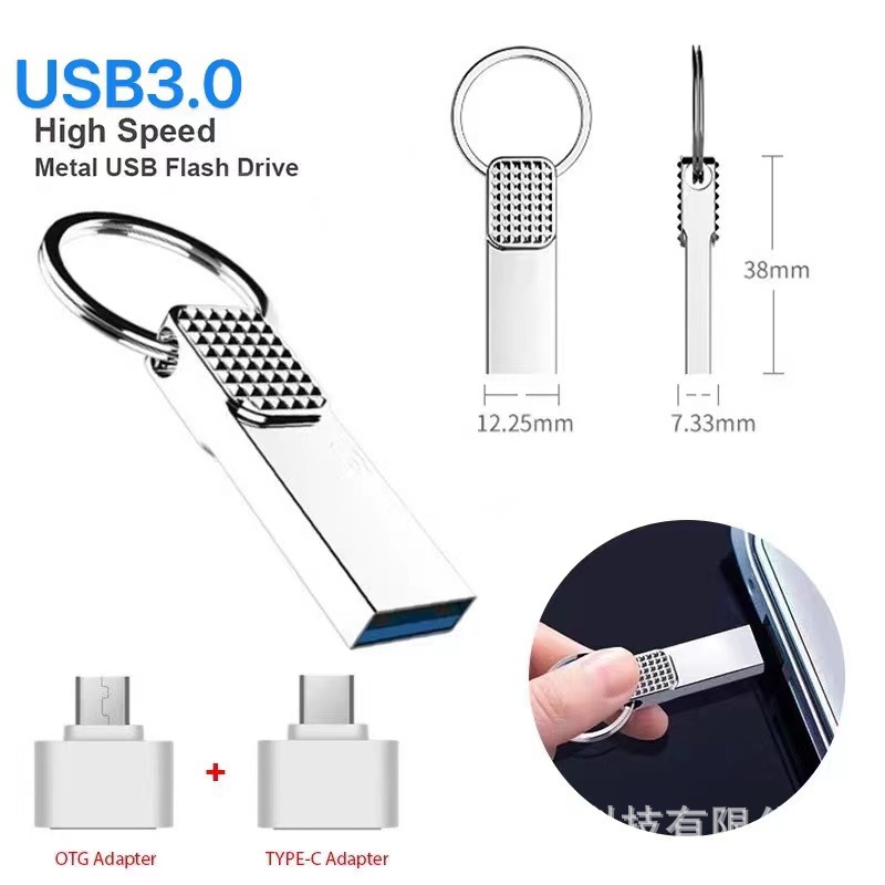 High-capacity USB flash drives (32GB/64GB/128GB, 1TB/2TB) specially designed for foreign trade and cross-border e-commerce, suitable for computers, mobile phones, students, and office use.