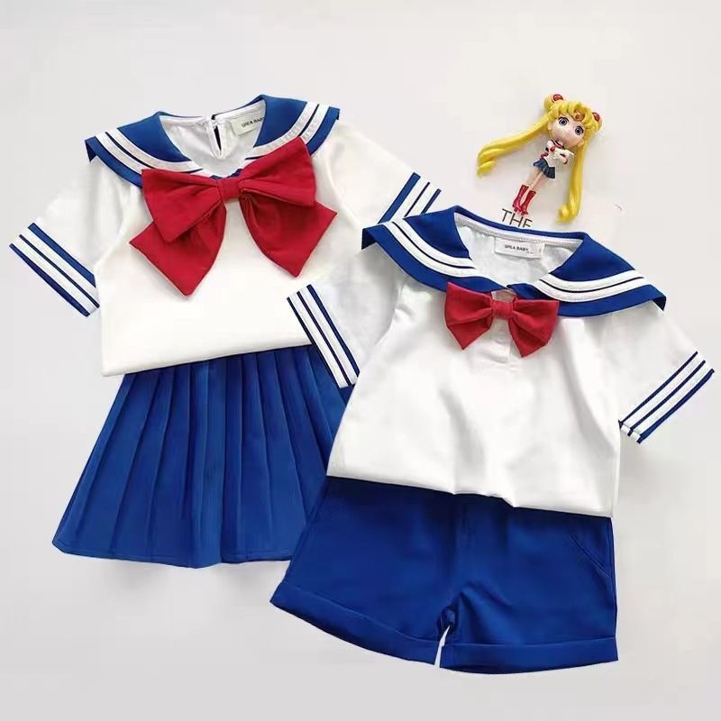 男女童夏季套装美少女战士洋气短袖两件套六一表演服大童百褶裙潮